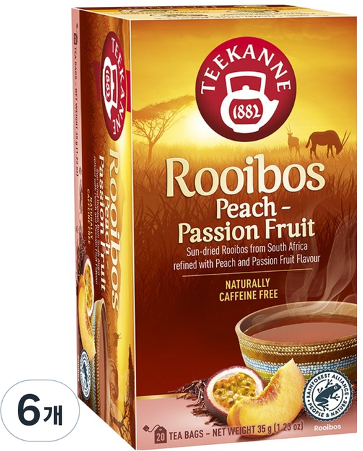 티칸 피치앤 패션후르츠 루이보스, 1.75g, 20개입, 6개