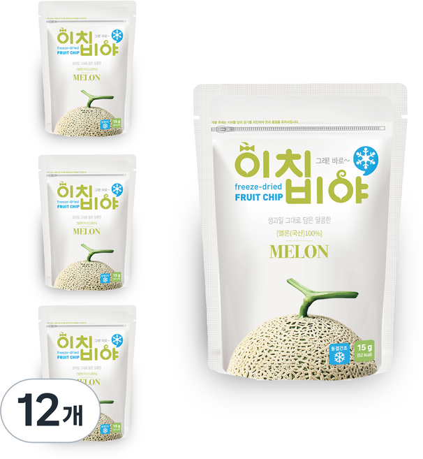 이치비야 동결건조 과일칩 멜론, 15g, 12개