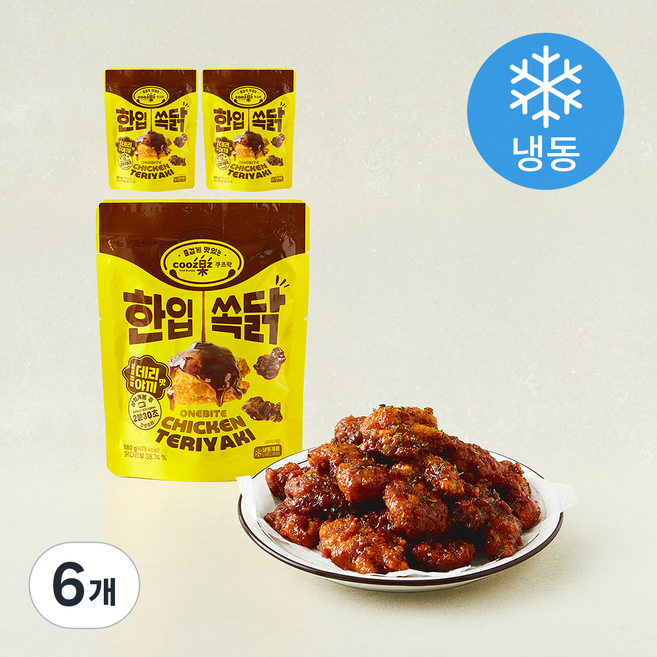쿠즈락 한입 쏙닭 데리야끼 (냉동), 180g, 6개