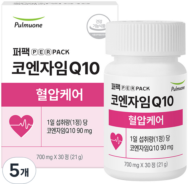 퍼팩 풀무원 퍼펙 코엔자임Q10 혈압케어 코큐텐 21g, 5개, 30정