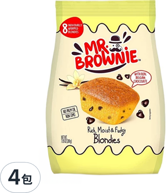 Mr. Brownie 布朗尼先生 香草風味布朗尼, 200g, 4包