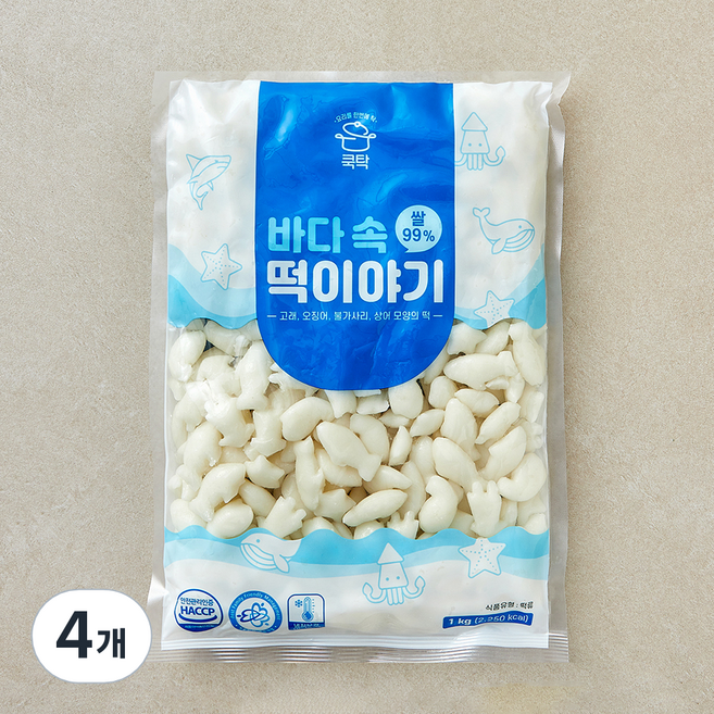 쿡탁 바다 속 떡이야기, 1kg, 4개