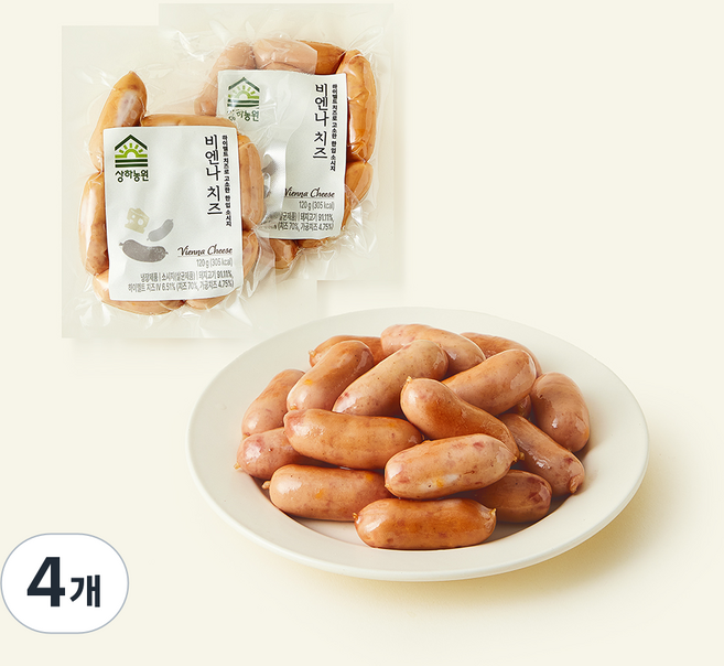 상하농원 비엔나 치즈, 120g, 4개