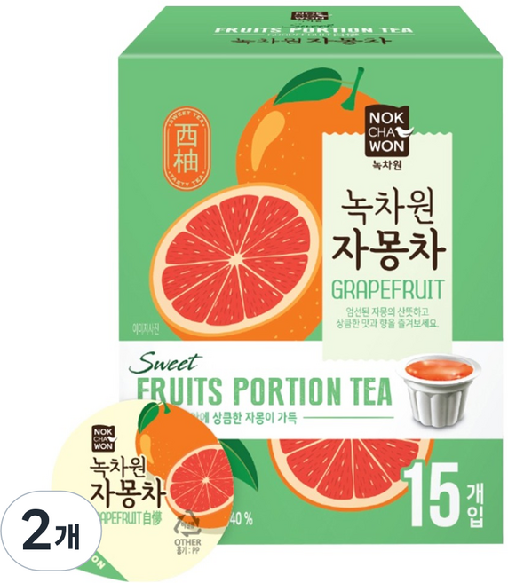 NOKCHAWON 綠茶園 葡萄柚茶球, 30g, 30ml, 15入, 2個
