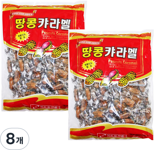 맛드린식품 땅콩캬라멜, 600g, 8개