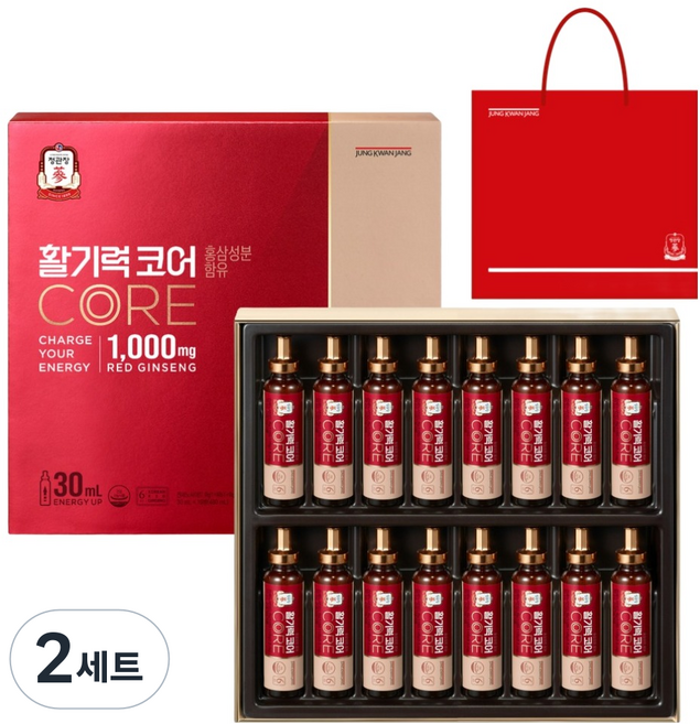 10위 - 정관장 정품 활기력 코어 + 쇼핑백, 16회분, 2세트