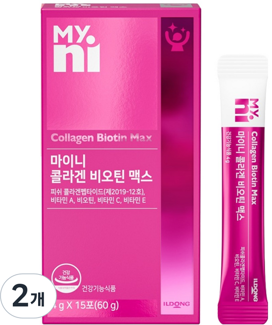 Myni 膠原蛋白生物素Max 15入, 2個, 60g