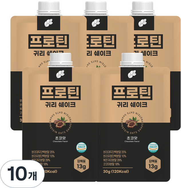 논앤밭위드 프로틴 귀리쉐이크 초코맛, 30g, 10개