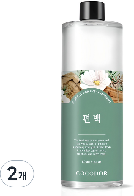 코코도르 대용량 디퓨저 리필, 편백, 500ml, 2개