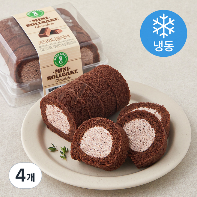 그린래빗 초코 미니 롤케익 (냉동), 140g, 4개