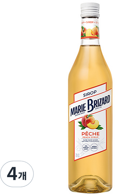 마리브리자드 피치 시럽, 700ml, 4개