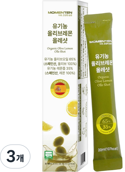 모먼튼 올리브레몬 올레샷 3p, 3개, 60ml