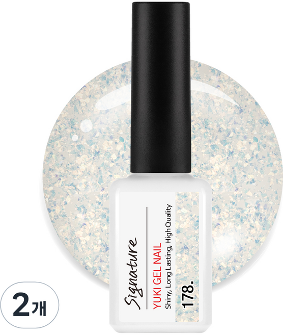 유키 시그니처 젤네일, 178호 메리스노우, 7g, 2개