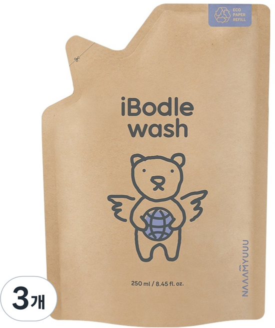 아이보들 유아 바디 워시 리필, 250ml, 3개