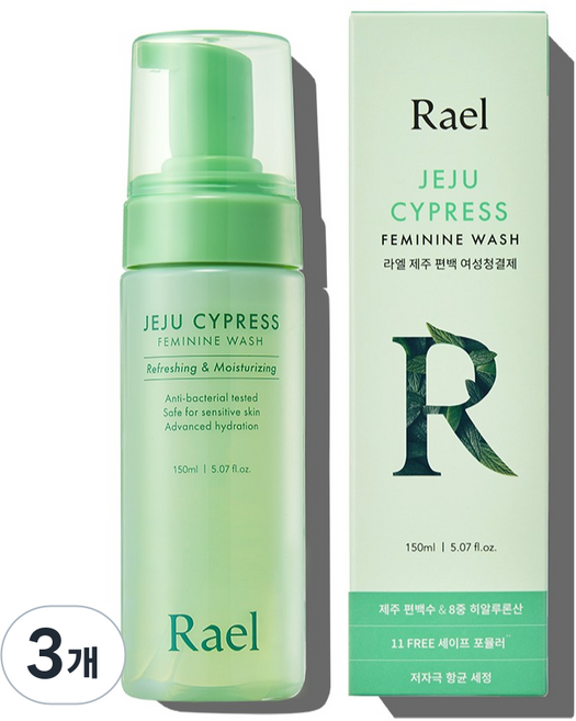 라엘 제주 편백 여성청결제, 150ml, 3개