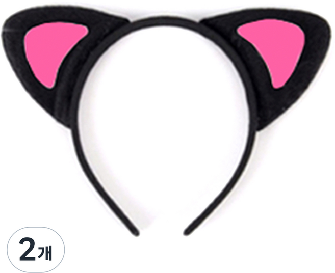 미미파티 고양이 파티 코스프레 머리띠, 고양이 핑크, 2개