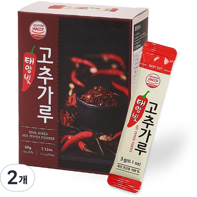 태양빛 고춧가루 스틱 20p, 60g, 2개
