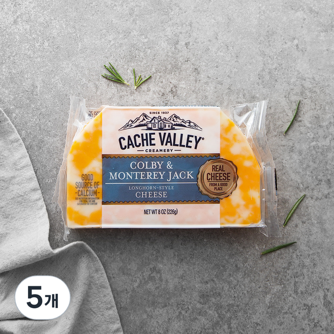 캐시밸리 콜비 엔 몬트리 잭 치즈, 226g, 1개입, 5개