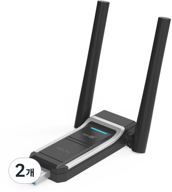 넥스트유 WIFI6 AX1800Mbps 듀얼밴드 USB 무선 랜카드, AX2000AU, 2개