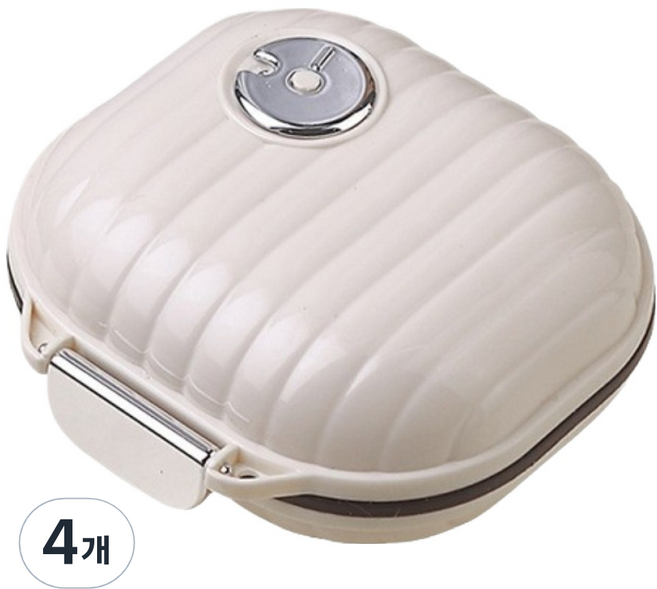 스테디얼 휴대용 7일 일주일 복용 알약 케이스 화이트 소형, 4개