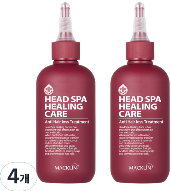 맥클린코스메틱 헤드스파 힐링케어 트리트먼트, 200ml, 4개