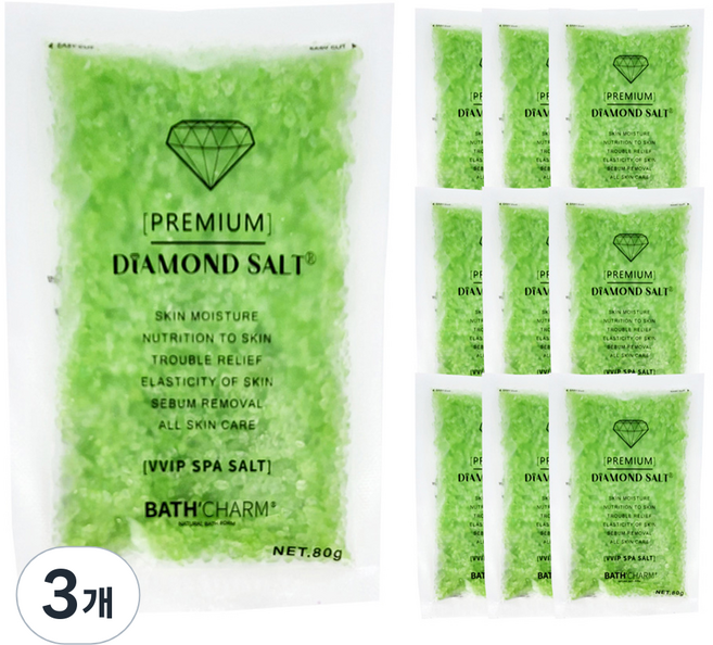 바스참 다이아몬드 솔트 입욕제 티트리, 800g, 3개