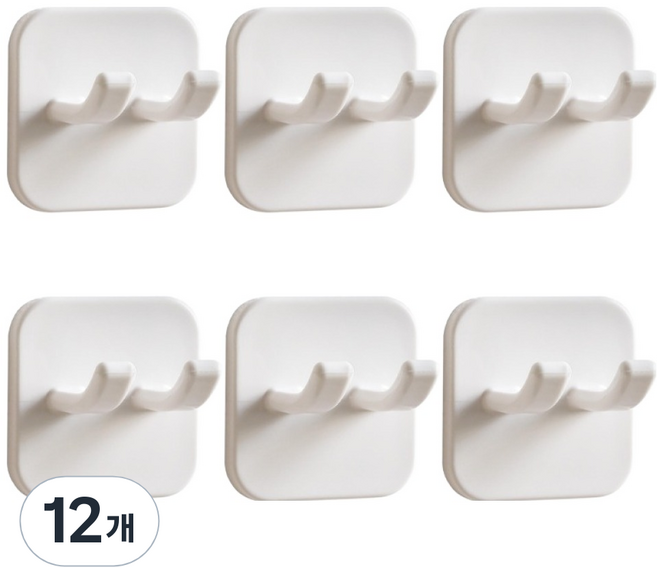 미누네 무타공 콘센트후크 콘센트걸이 플러그홀더, 화이트, 12개