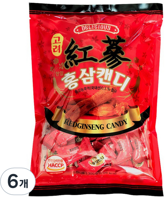 한일 홍삼 캔디, 6개, 300g