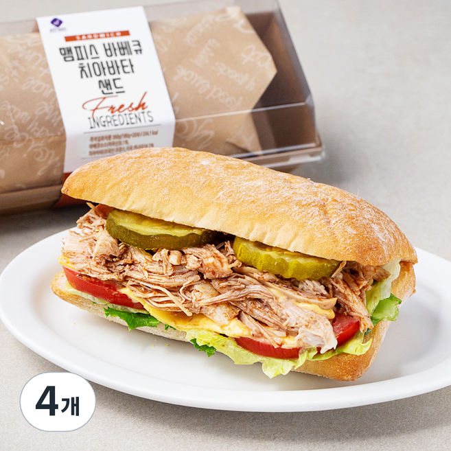 이엘후레쉬 맴피스 바비큐 치아바타 샌드, 4개, 180g