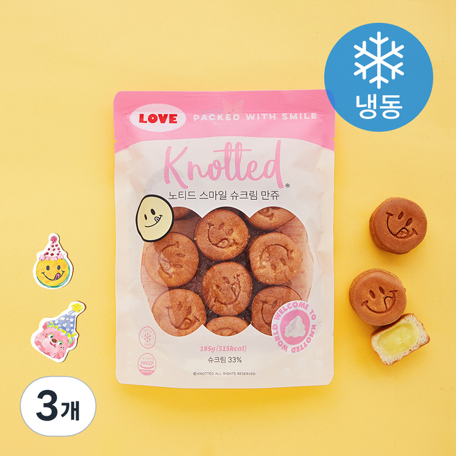 노티드 스마일 슈크림만쥬 (냉동), 185g, 1개입, 3개