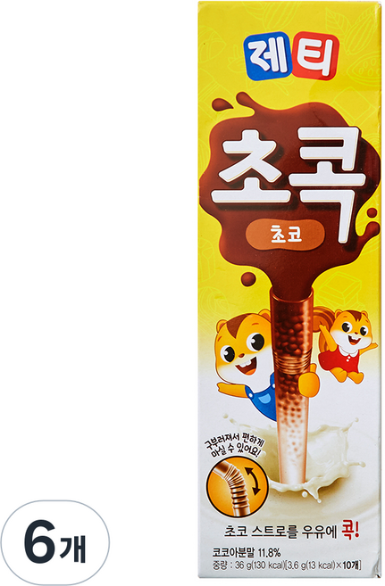 제티 초콕, 3.6g, 10개입, 6개