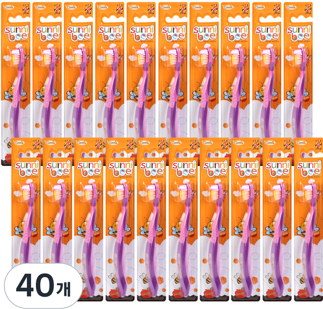 지앤마 써니비 키즈 칫솔 2단계, 여아용, 40개, 1개입