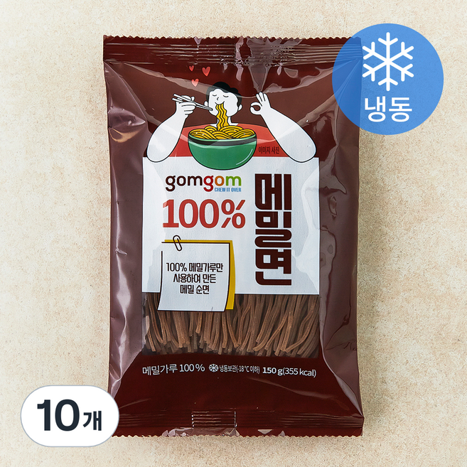 곰곰 100% 메밀면 (냉동), 150g, 10개