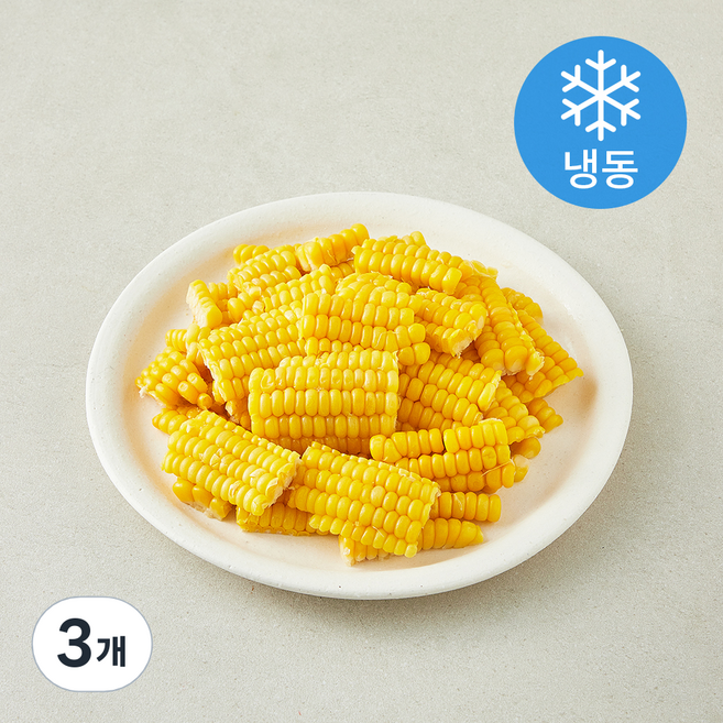 지엔씨푸드 싱싱 옥수수 슬라이스 (냉동), 1kg, 3개