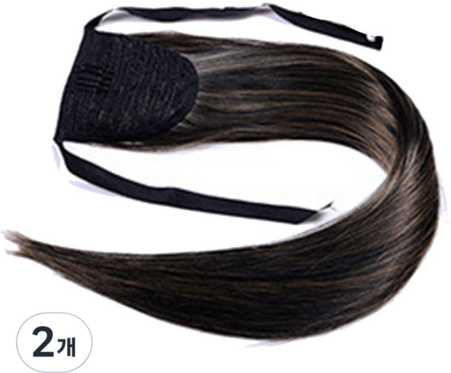 뷰티팝 내추럴 컬러 스트레이트 뒷머리 가발, 14, 2개