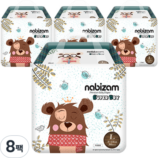 nabizam Super Dry 褲型紙尿褲 嬰幼兒用, 大型(L), 240張