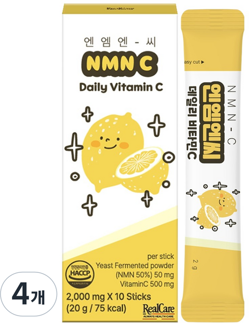 리얼케어 NMN-C 엔엠엔씨 데일리 비타민C, 4개, 10회분