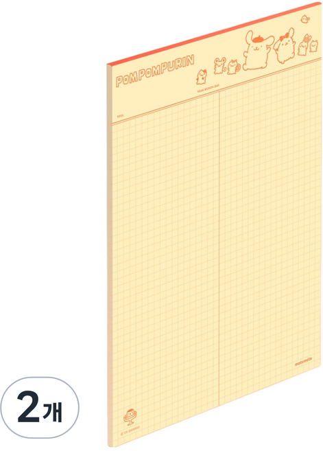 모트모트 산리오캐릭터즈 노트페이퍼, 2분할폼폼푸린, 40매, 2개