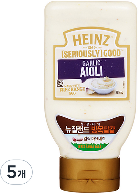 하인즈 굿 아이올리 갈릭 마요네즈, 295ml, 5개