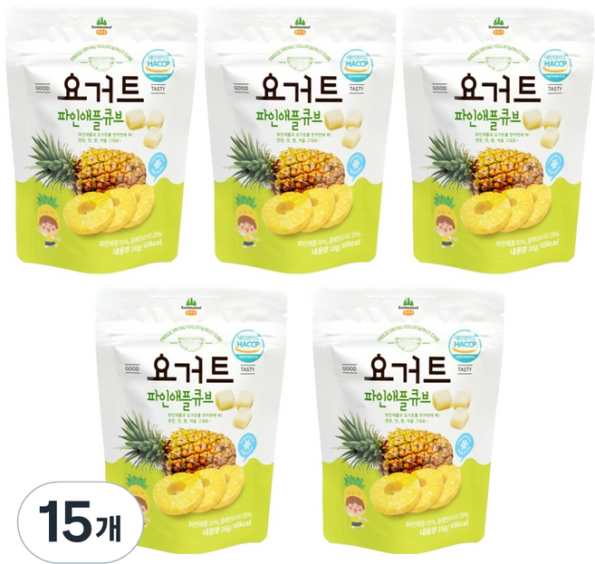 산마을 요거트 파인애플큐브, 15개, 16g