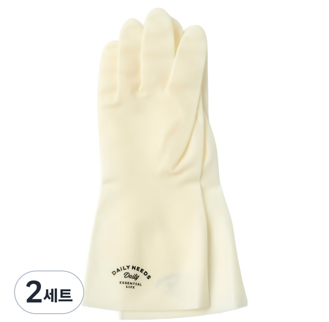 모던하우스 잘 찢어지지 않는 니트릴 고무장갑 2켤레 세트, 아이보리, 대(L), 2세트