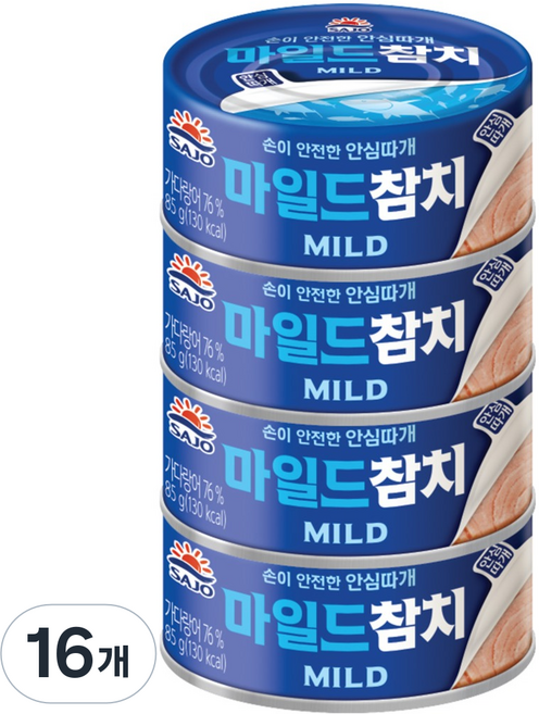 사조참치 마일드참치, 85g, 16개