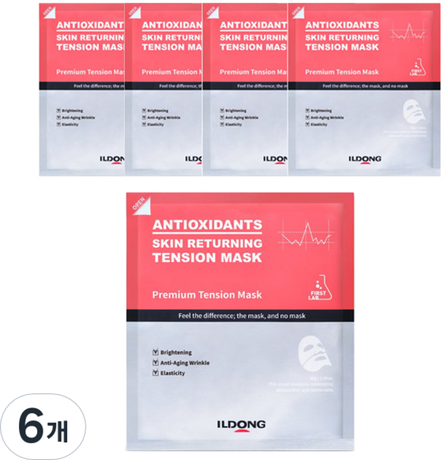퍼스트랩 일동제약 스킨 리터닝 텐션 마스크, 6개, 4개입