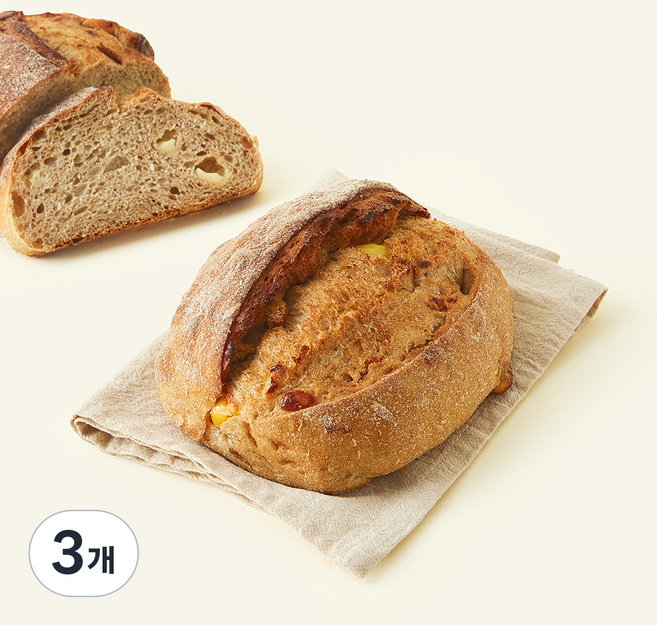 바른식방 치즈 깜빠뉴, 300g, 3개, 1개입