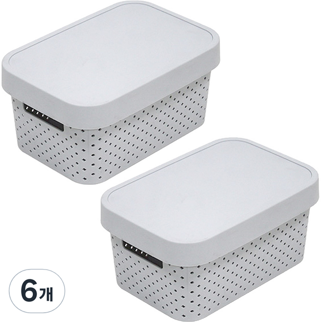 커버 바스켓, 그레이, 소(15 x 23.5 x 12.5 cm), 6개