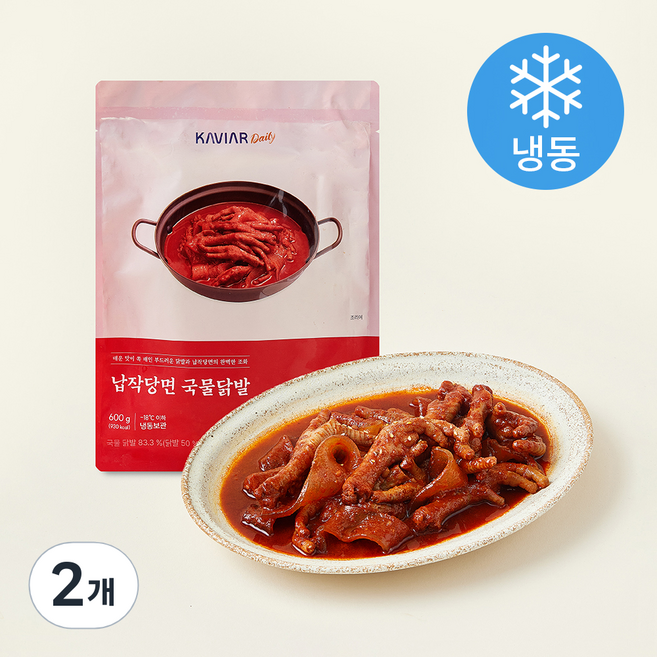 캐비아데일리 납작당면 국물닭발 (냉동), 600g, 2개