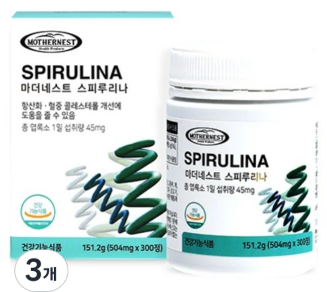 마더네스트 호주산 스피루리나 151.2g, 300정, 3개 - 쿠팡