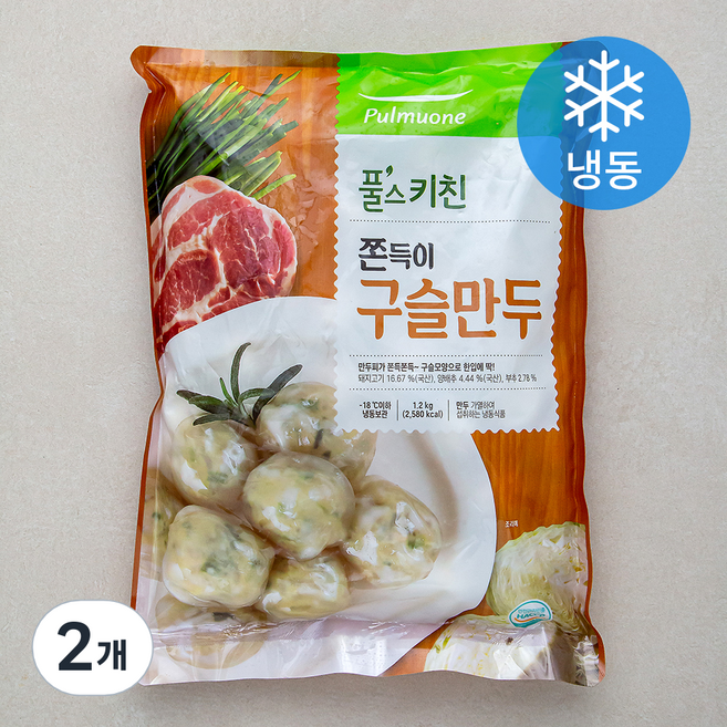 풀무원 풀스키친 쫀득이 구슬 만두 (냉동), 1.2kg, 2개