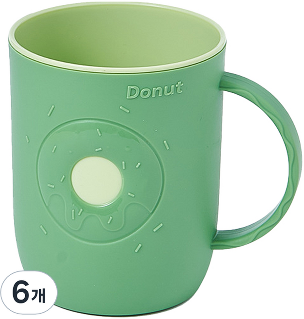 몬드스팟 도넛 욕실 양치컵 YY57690, 그린, 6개