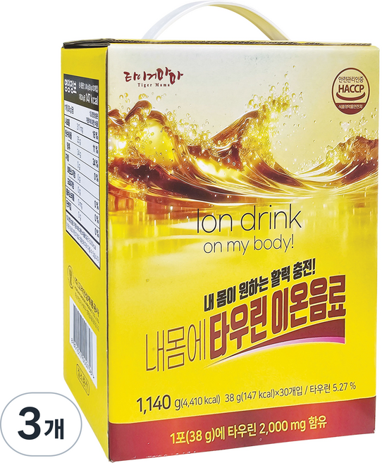 타이거마마 내몸에 타우린 이온음료, 90개, 38g